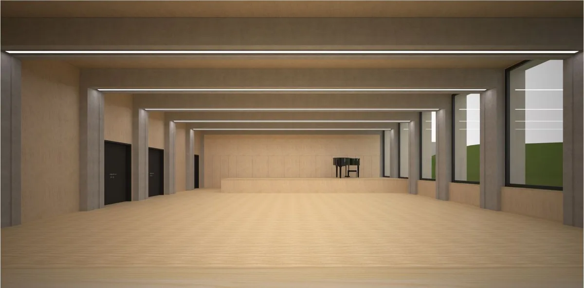 Blick in die geplante Aula im Schulhaus Pfaffberg.